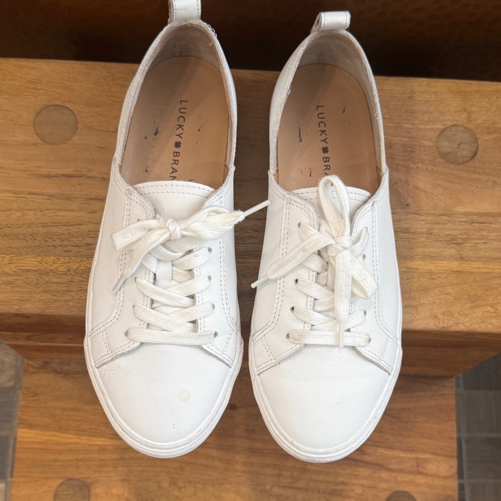 EUC Lucky Brand White Sneakers with Cushioned Comfort